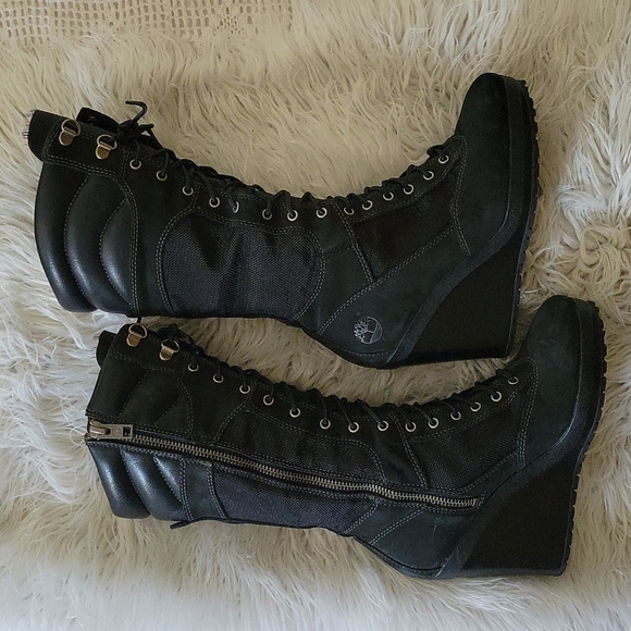 TIMBERLAND SPRING POINT 14'' WEDGE FIELD BOOTS Black WOMENS SIZE 5.5 STYLE #2361 - Picture 2 of 9